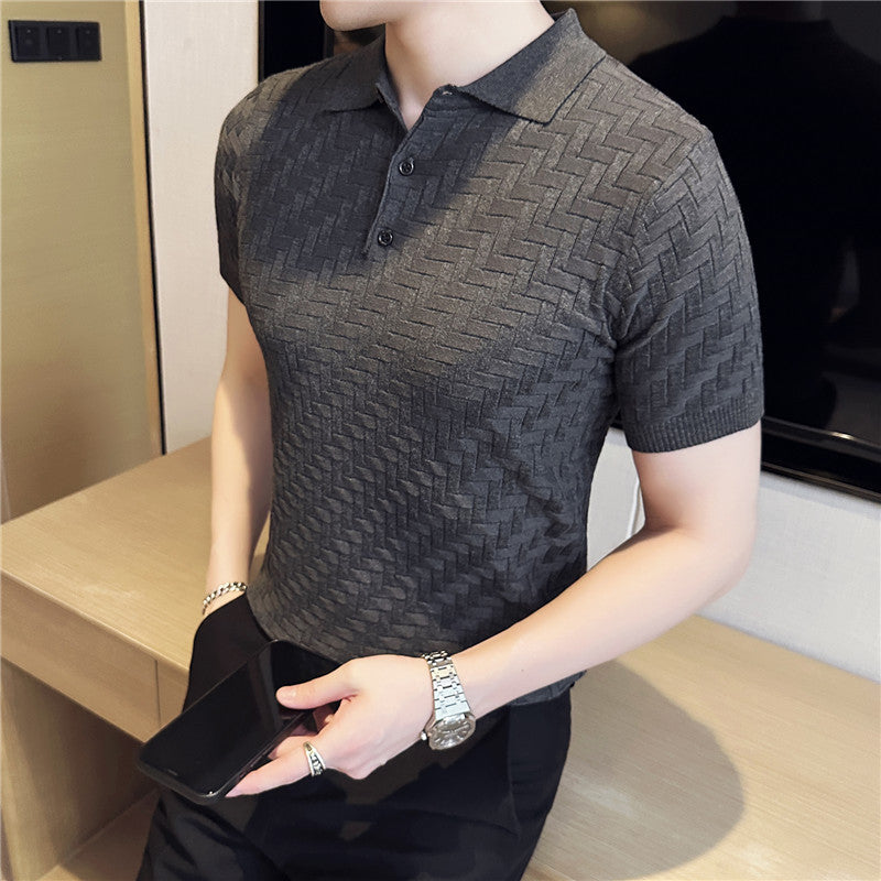 Men's Short-sleeved Polo Shirt Ice Silk Thin