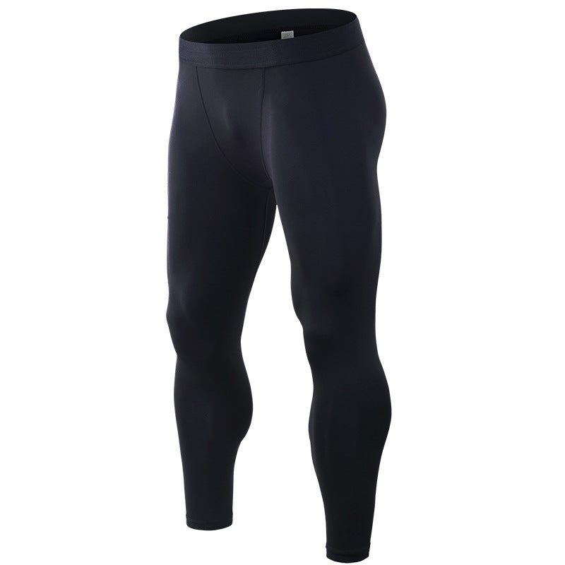 Men's Elastic Quick Drying All Black Tight Sports pants for men