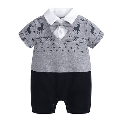 One Casual baby boy romper with Bow Tie Stripe baby boy romper outfit