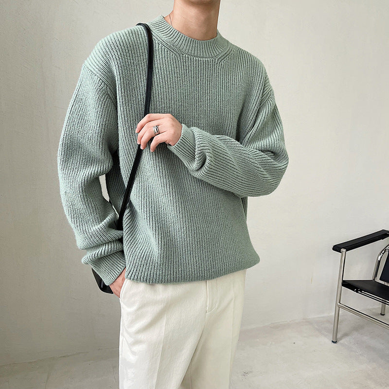Drop Shoulder Loose Sunken Stripe Thick Sweater | Nowena
