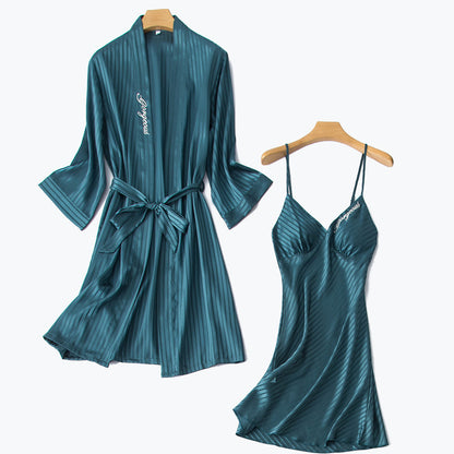 Satin chiffon strap nightgown