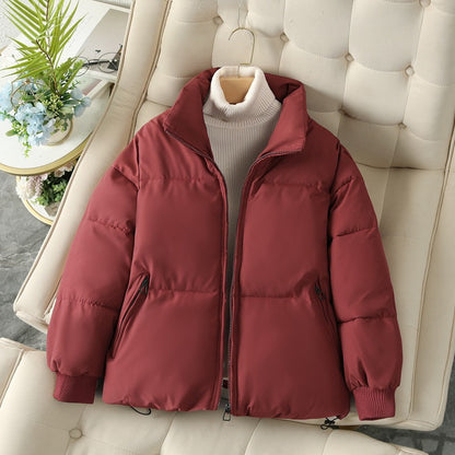Women's Winter Slim Solid Color Stand Collar Loose Warm Down Jacket | Nowena