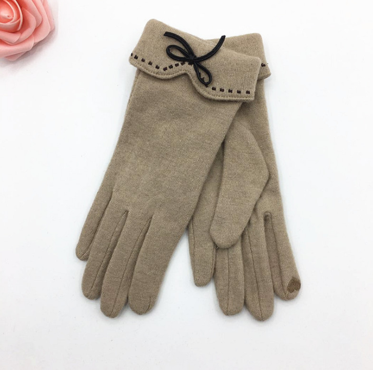 Fashion Elegant Female Wool Touch Screen Gloves Winter Women Warm Cashmere Full Finger | Nowena