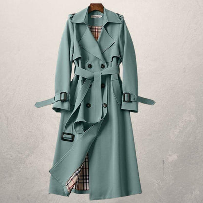 Women's Mid-length Trench Coat Autumn Long Windbreaker | Nowena