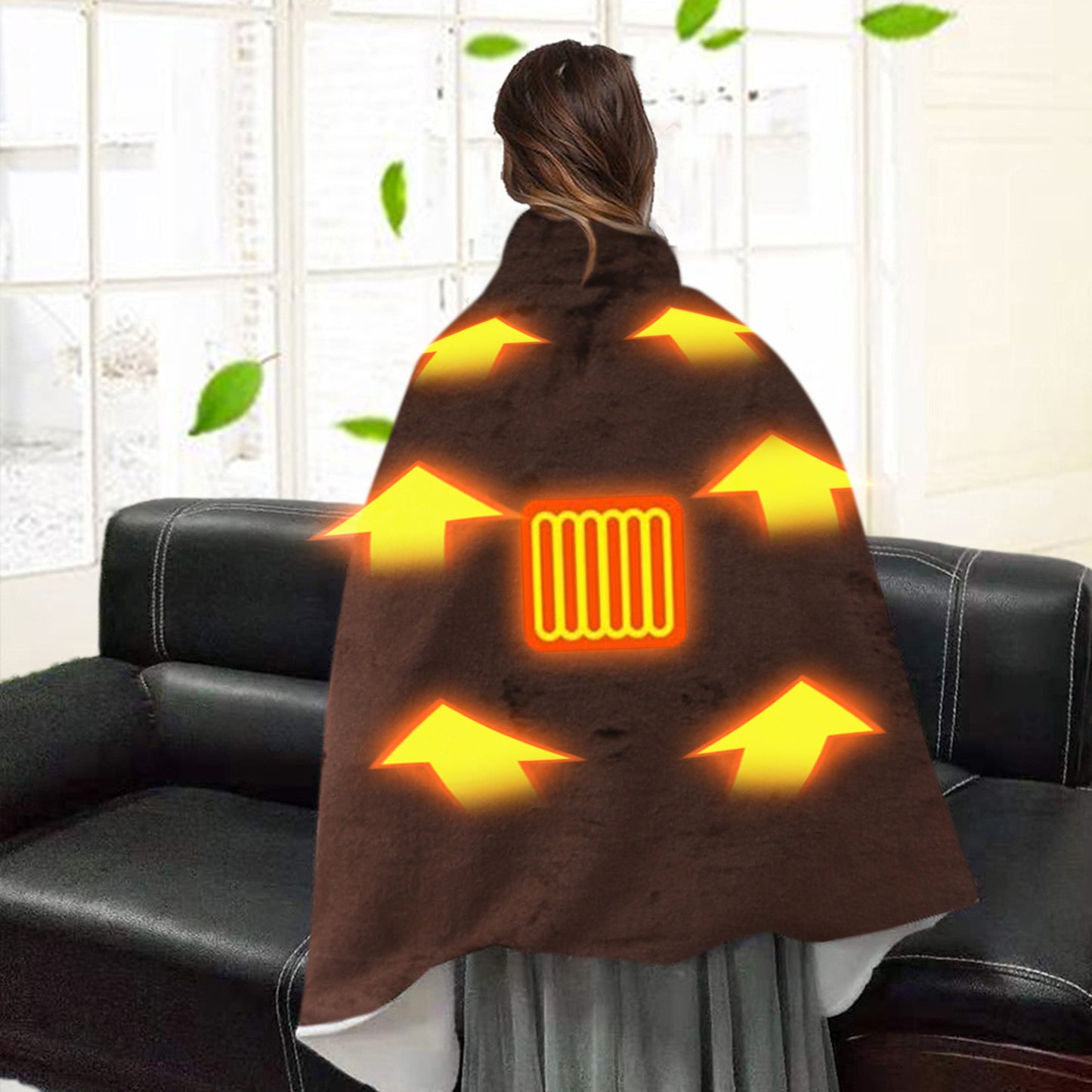 USB Electric Heated Wearable Shawl Throw On Shoulder Cold Protection Blanket | Nowena