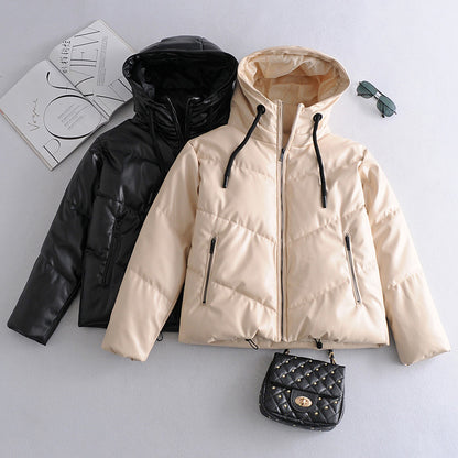 Faux Leather Cotton Jacket Women | Nowena 