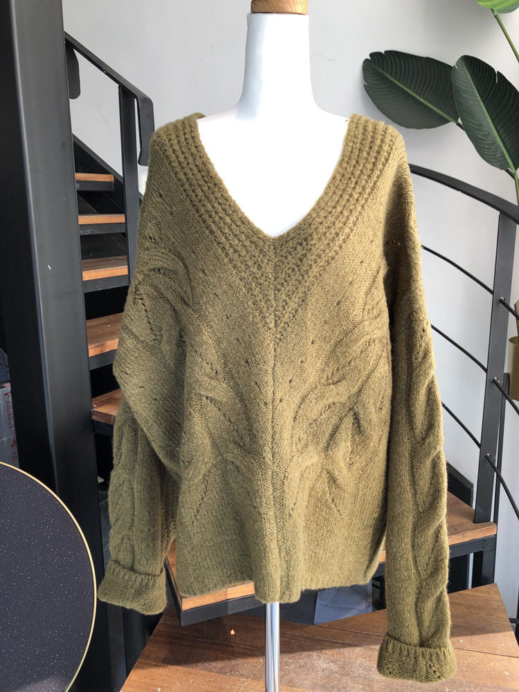 Comfortable Medium Length Jacquard Hollow Out Sweater | Nowena