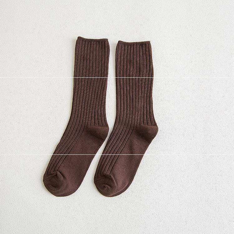 Women's Striped Color Double Pole Long Tube Cotton Socks | Nowena