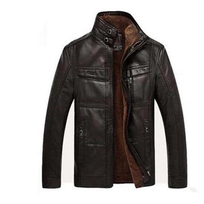 Men's Oblique Zipper Leather Jackets For Winter | Nowena