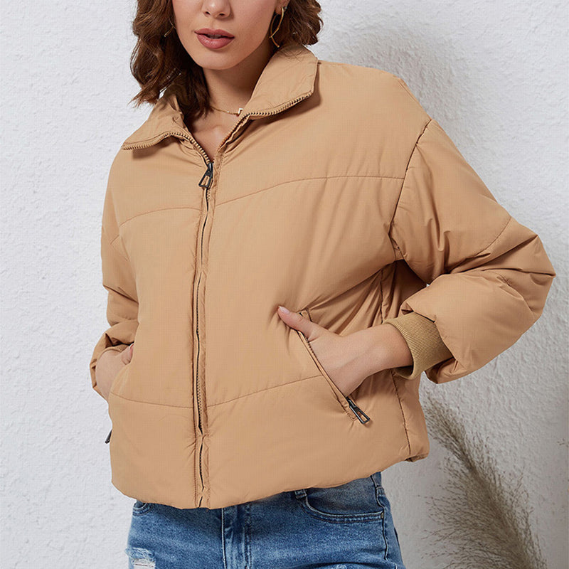 Casual Short Coat All-matching Solid Warm Coat For Women | Nowena