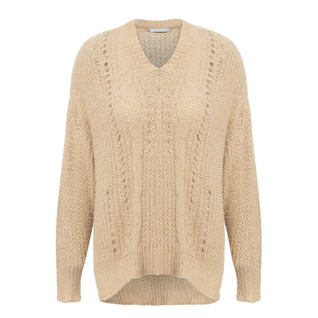Women's Wool Pullover Breathable Long Sleeve Sweater | Nowena
