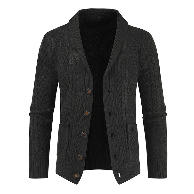 Men's Fashion Knitted Cardigan V Neck Loose Thick Sweater Jacket | Nowena