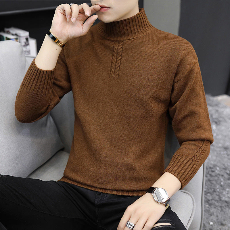 Men's Pure Color Half Collar Sweater | Nowena
