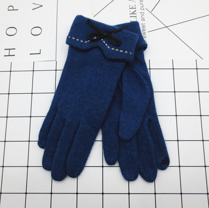 Fashion Elegant Female Wool Touch Screen Gloves Winter Women Warm Cashmere Full Finger | Nowena