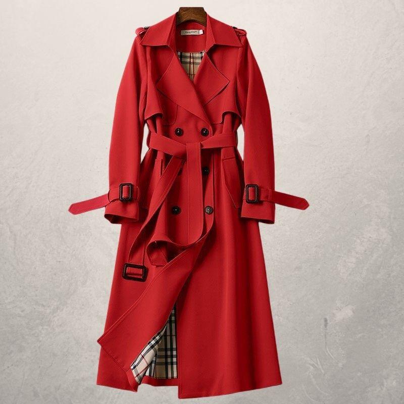 Women's Mid-length Trench Coat Autumn Long Windbreaker | Nowena