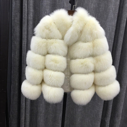 Chic Winter Luxury Women's Faux Fox Fur Coat