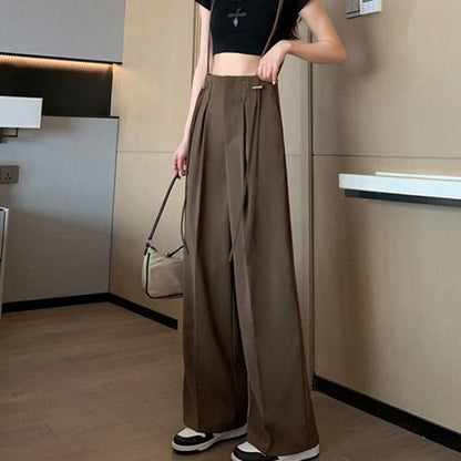Drawstring Wide-leg Pants Women's Spring And Autumn Draping High-grade Trousers