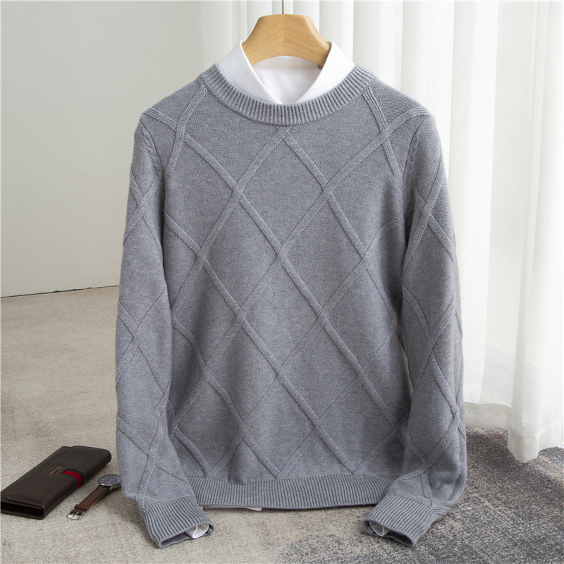 Fashion Woolen Sweater Men's Solid Color