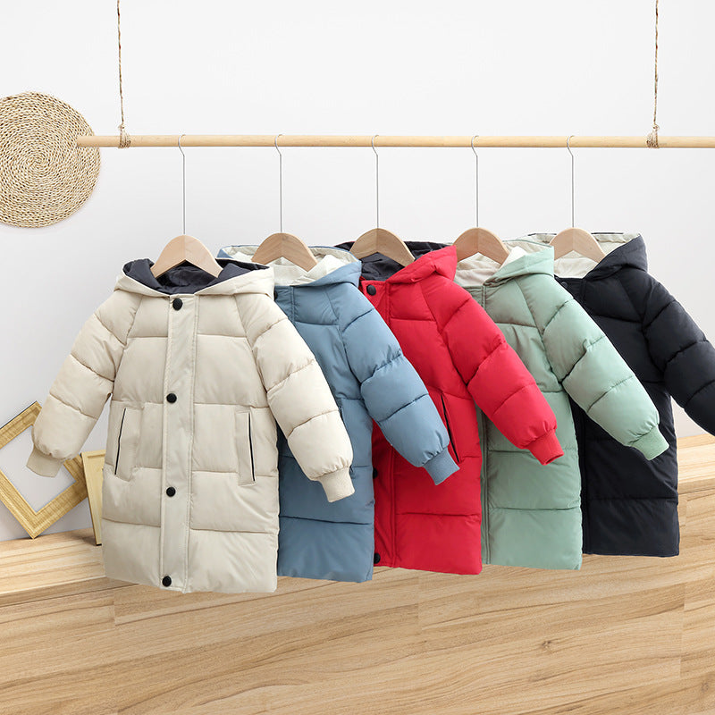 Children's down padded jacket thick mid-length | Nowena