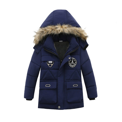 Boys Puffer Jacket Fur Hooded Water Resistant Soft Fleece Lined Padded Winter Coat | Nowena