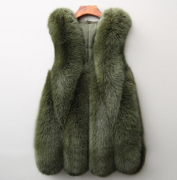 Women Long Faux Fur Vest Jacket Women Slim Fur Coats | Nowena