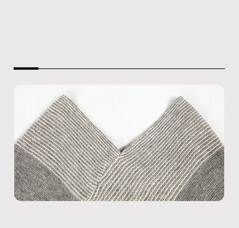 Contrasting Color Cloak Shawl Sweater Coat | Nowena