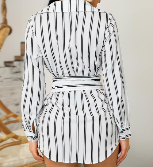 Striped casual long sleeve shirt
