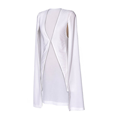 Elegant  Women's Solid Color Cloak  Blazer