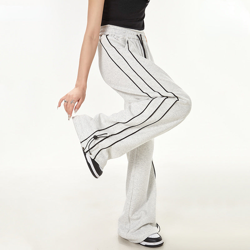 Loose High Waist Drooping Straight-leg Pants Trousers