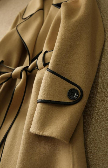 Hand Tied High-grade Woolen Overcoat | Nowena