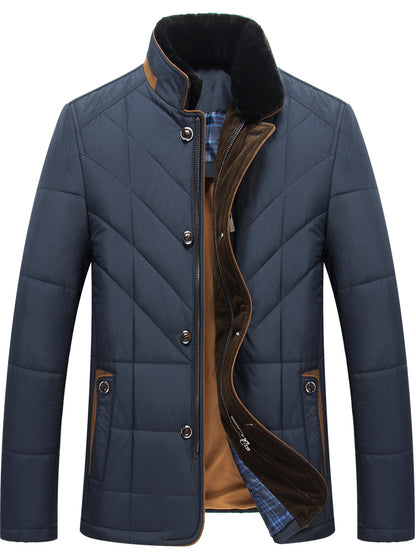 Men's Stylish Stand-Up Collar Cotton Padded Winter Jacket | Nowena