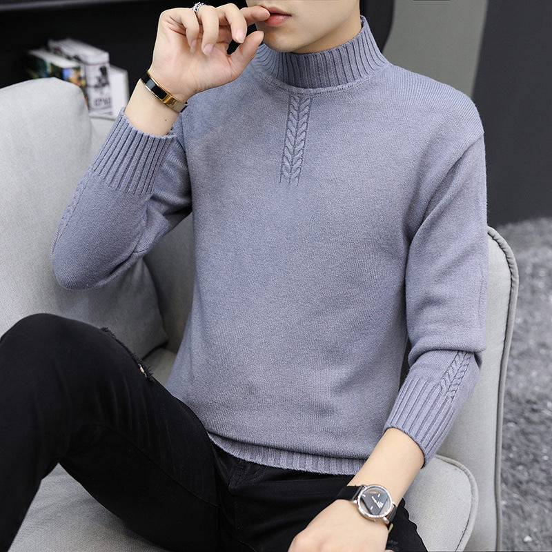 Men's Pure Color Half Collar Sweater | Nowena
