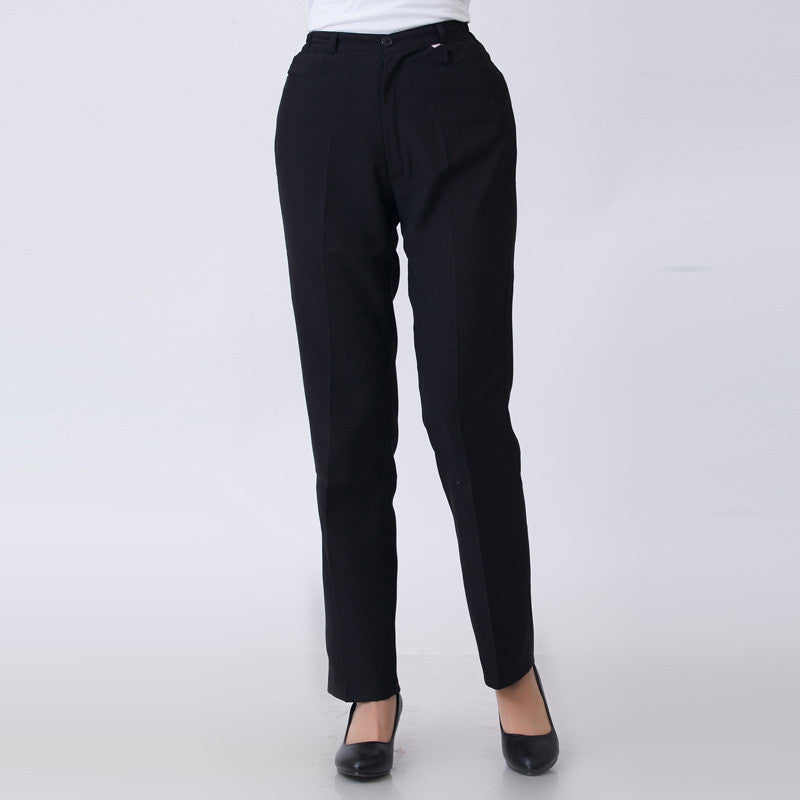 Women Elastic Waist Work Trousers Lady Wrinkle Free Relaxed Fit Straight Britches Business Office Casual Pants with Pockets | Nowena