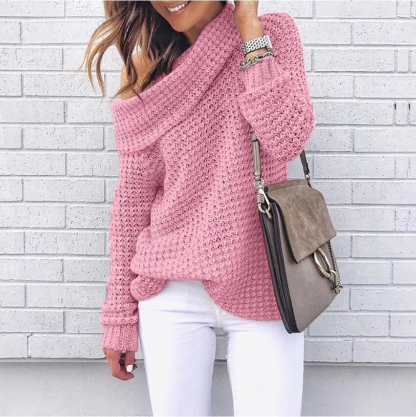 Women solid color turtleneck sweater | Nowena