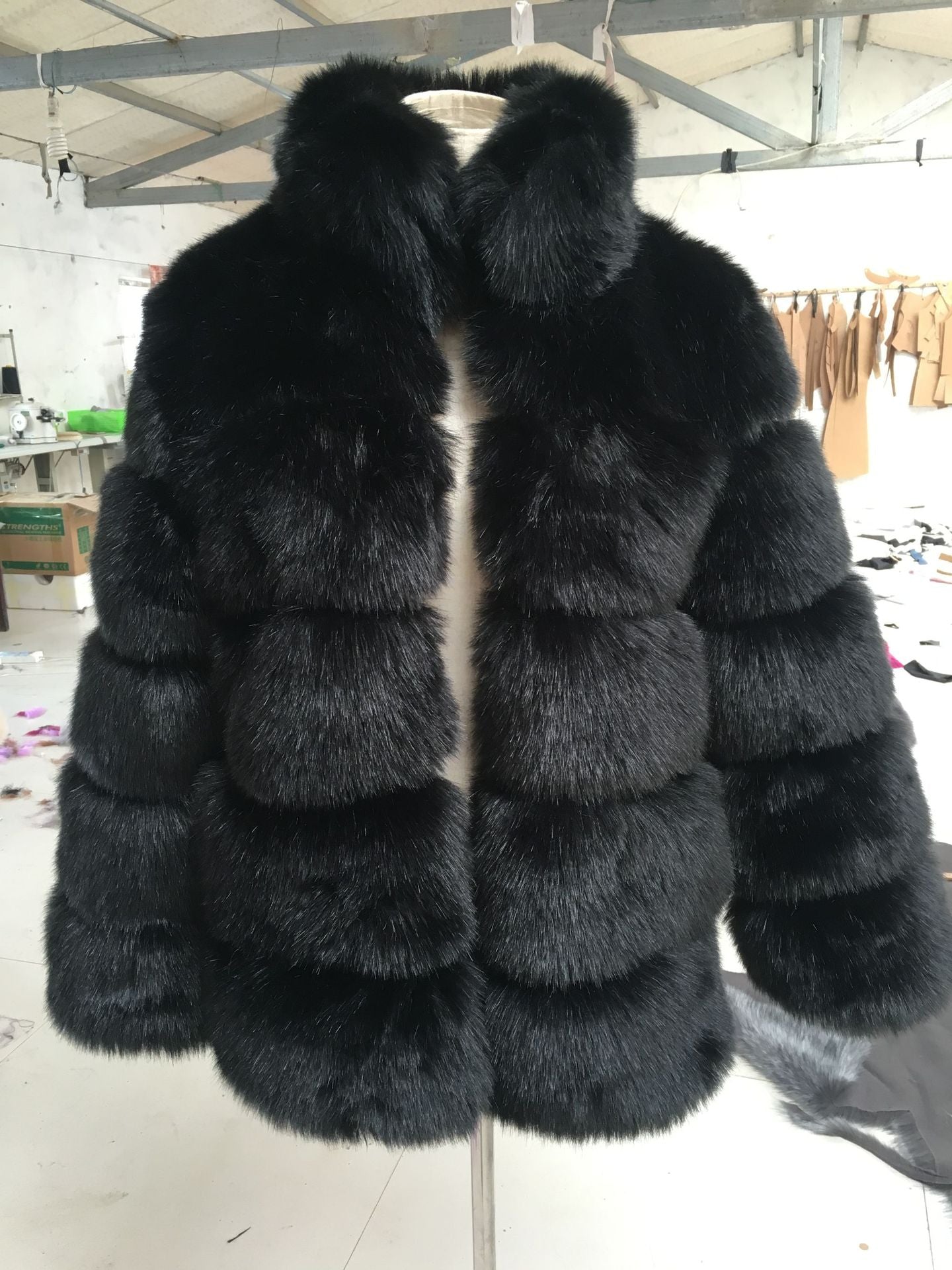 Chic Winter Luxury Women's Faux Fox Fur Coat