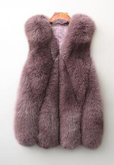 Women Long Faux Fur Vest Jacket Women Slim Fur Coats | Nowena
