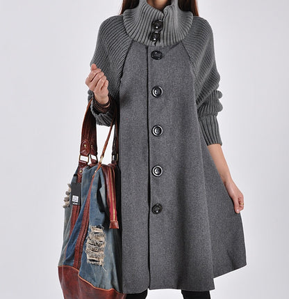Winter Plus Size Women's Mid-length Loose Wool Overcoat | Nowena