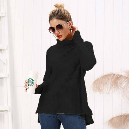 Turtleneck autumn and winter loose solid color knitted sweater | Nowena