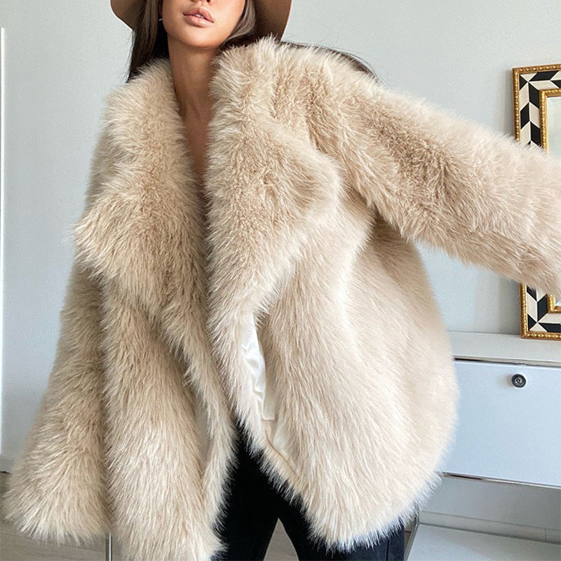 Fox Fur Coat Medium Length Suit Collar | Nowena