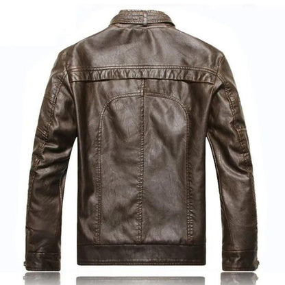 Men Faux Biker  Winter  Leather Jacket