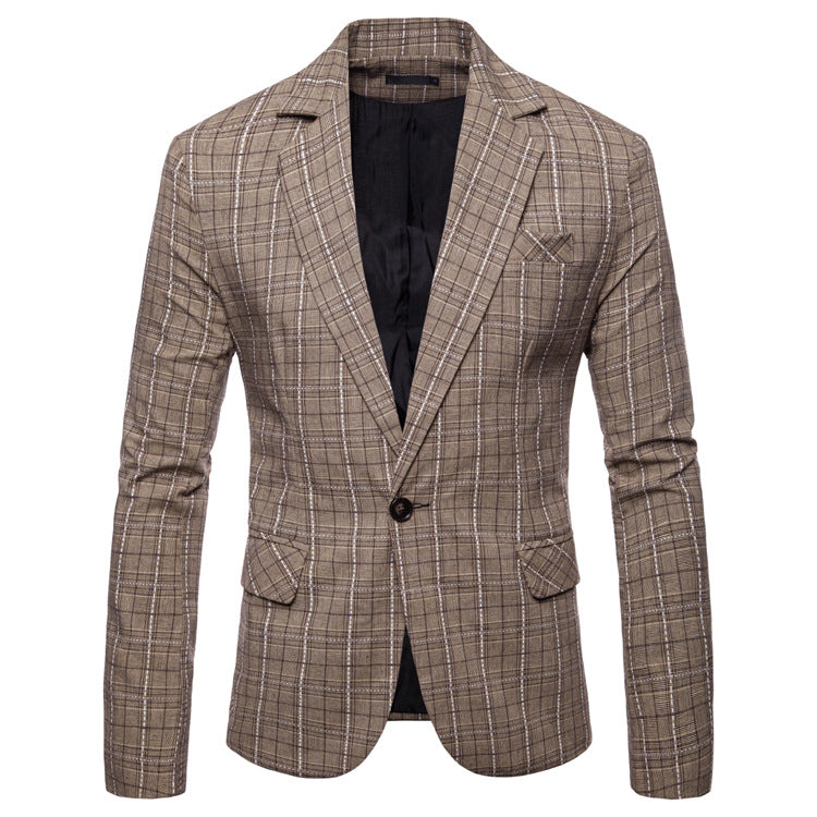 Men's Fashionable Casual Plaid New Suit Coat | Nowena