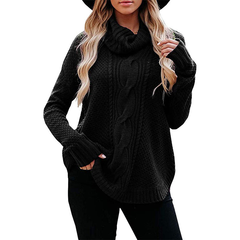 Women's Flared Sleeve Pullover Knit Turtleneck Sweater | Nowena