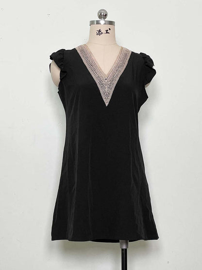 Pure Black Lace Women's Dress