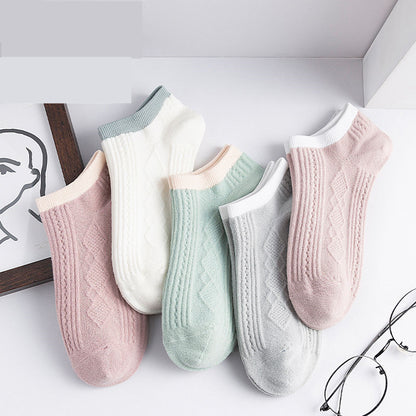 Solid Color Cotton Socks Spring And Autumn Medium Hose | Nowena