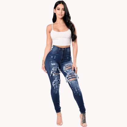 Women's ripped jeans pants