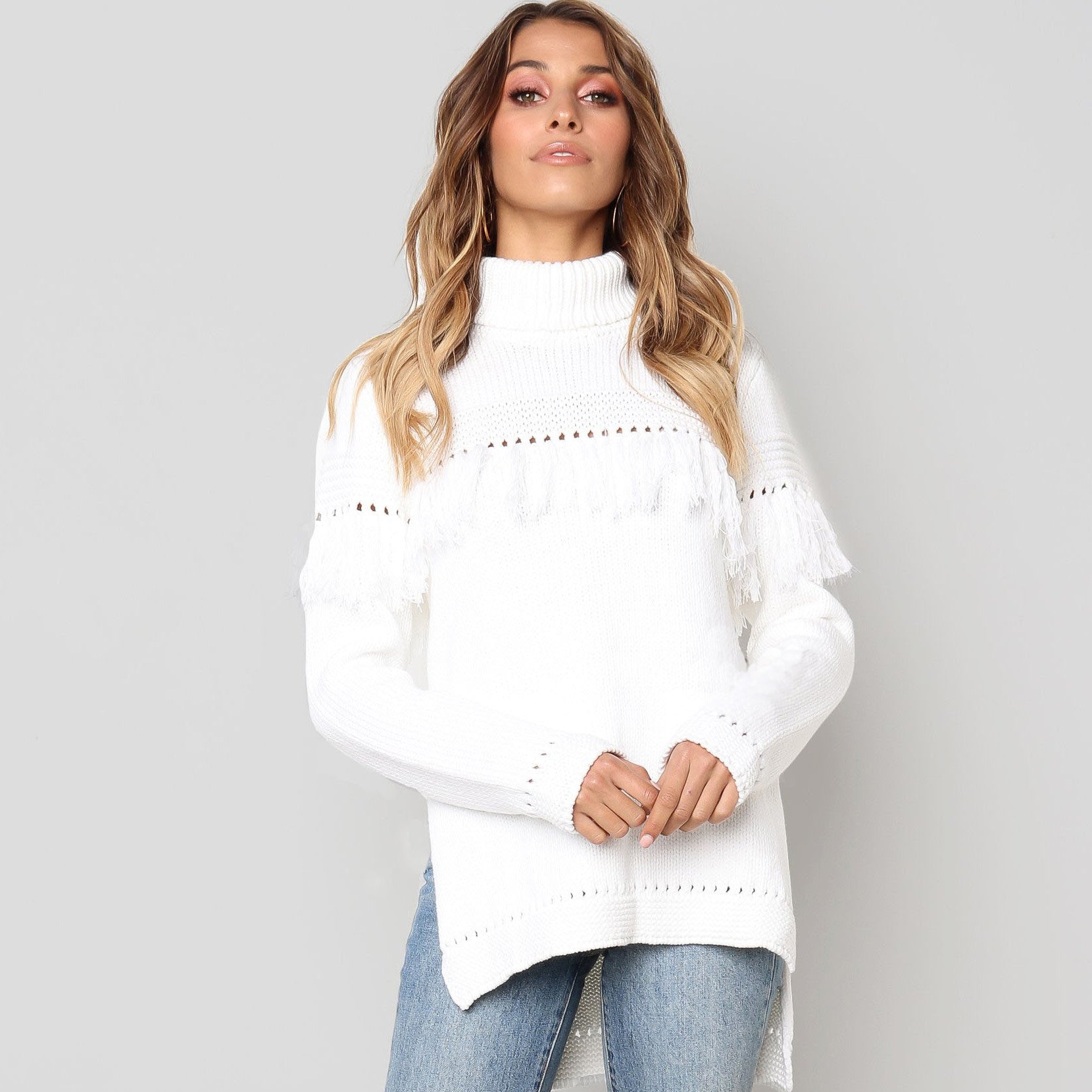 Women's sweater turtleneck sweater | Nowena