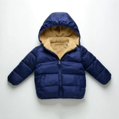 Warm Thicken Cotton Removable Hooded Jacket for Kids