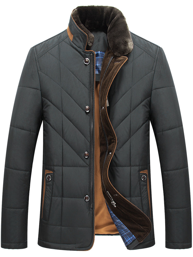 Men's Stylish Stand-Up Collar Cotton Padded Winter Jacket | Nowena