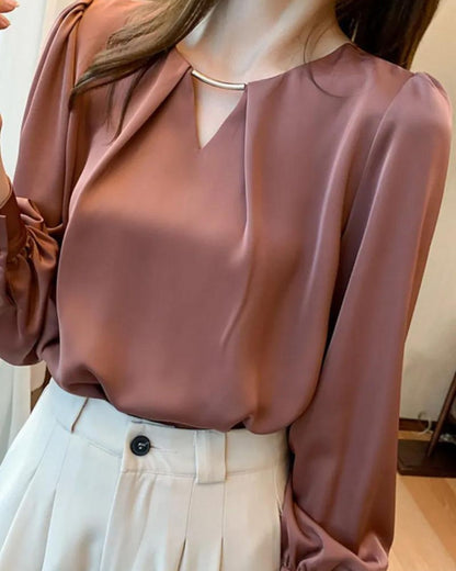 Women's high-quality acetate satin sense blouse