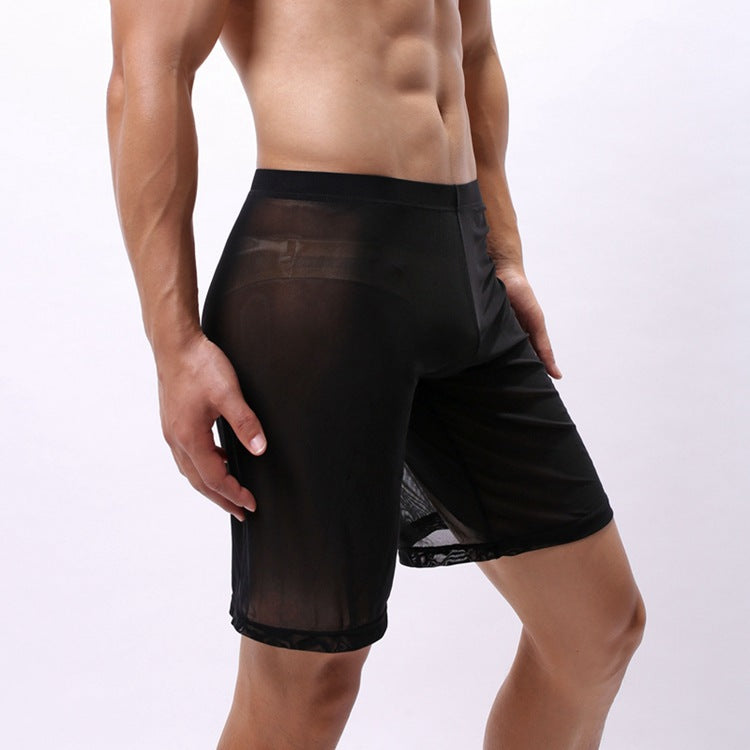 Men's Pirate Sports Shorts with Large Mesh and Hollow Out Design – Boxer Briefs Style